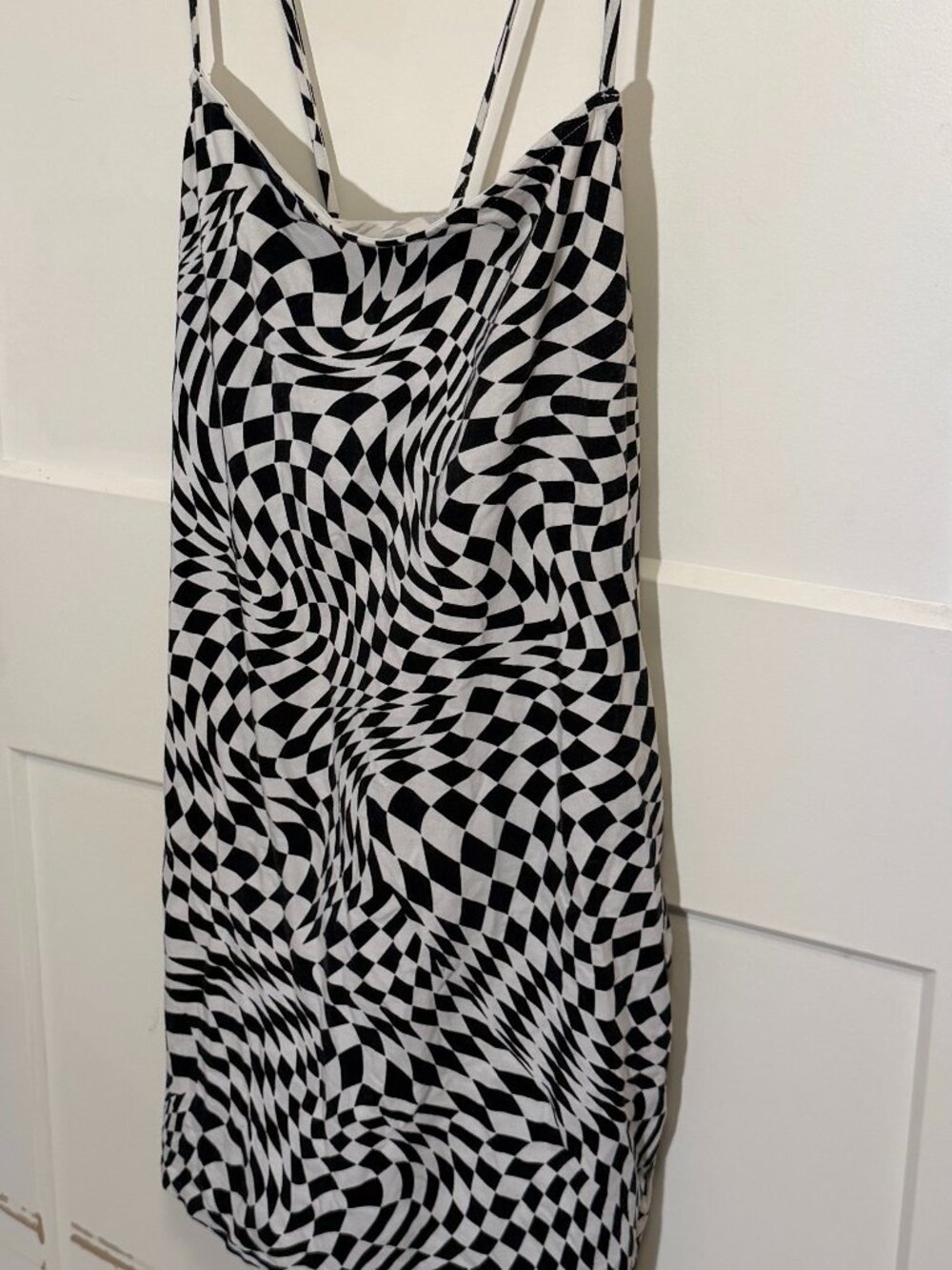 Divided Psychedelic Checkered Mini Dress